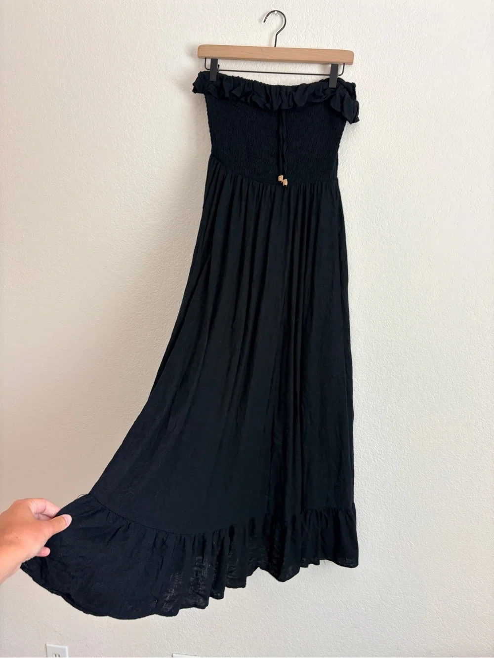 Free People Lush Life Linen Strapless Maxi Dress